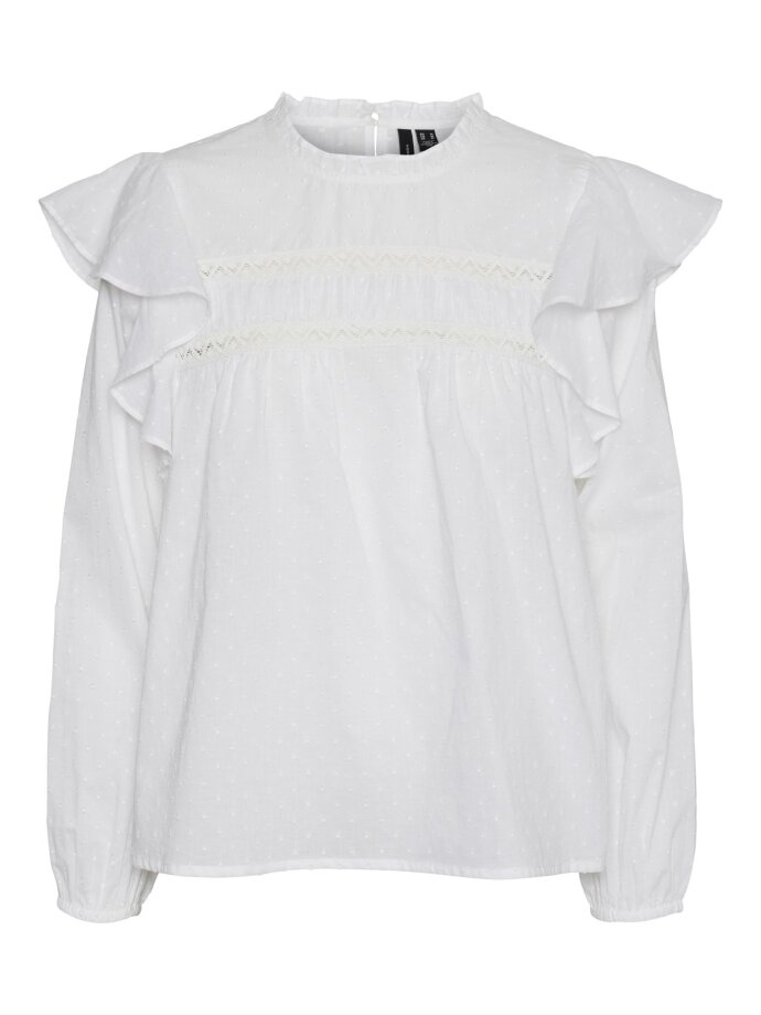 VERO MODA - VMTRINE LS LACE TOP WVN GA