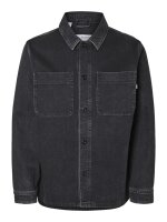 SELECTED - SLHJAKE 3072 BLK WASH OVERSHIR