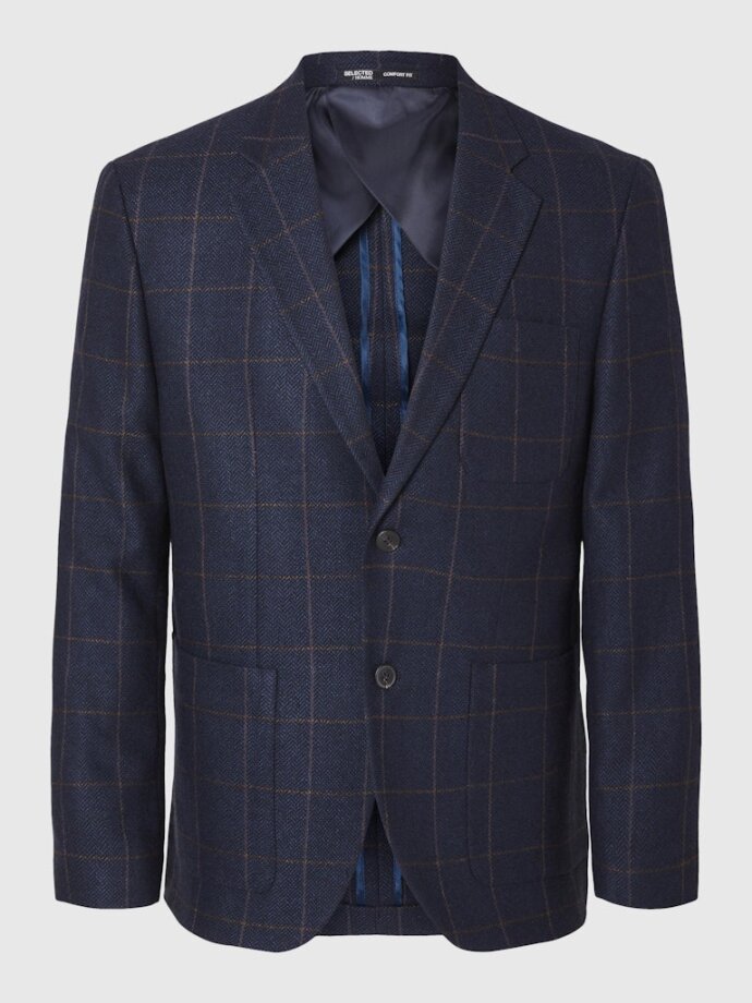 SELECTED - SLHSLIM-DALLAS WOOL CHECK BLZ